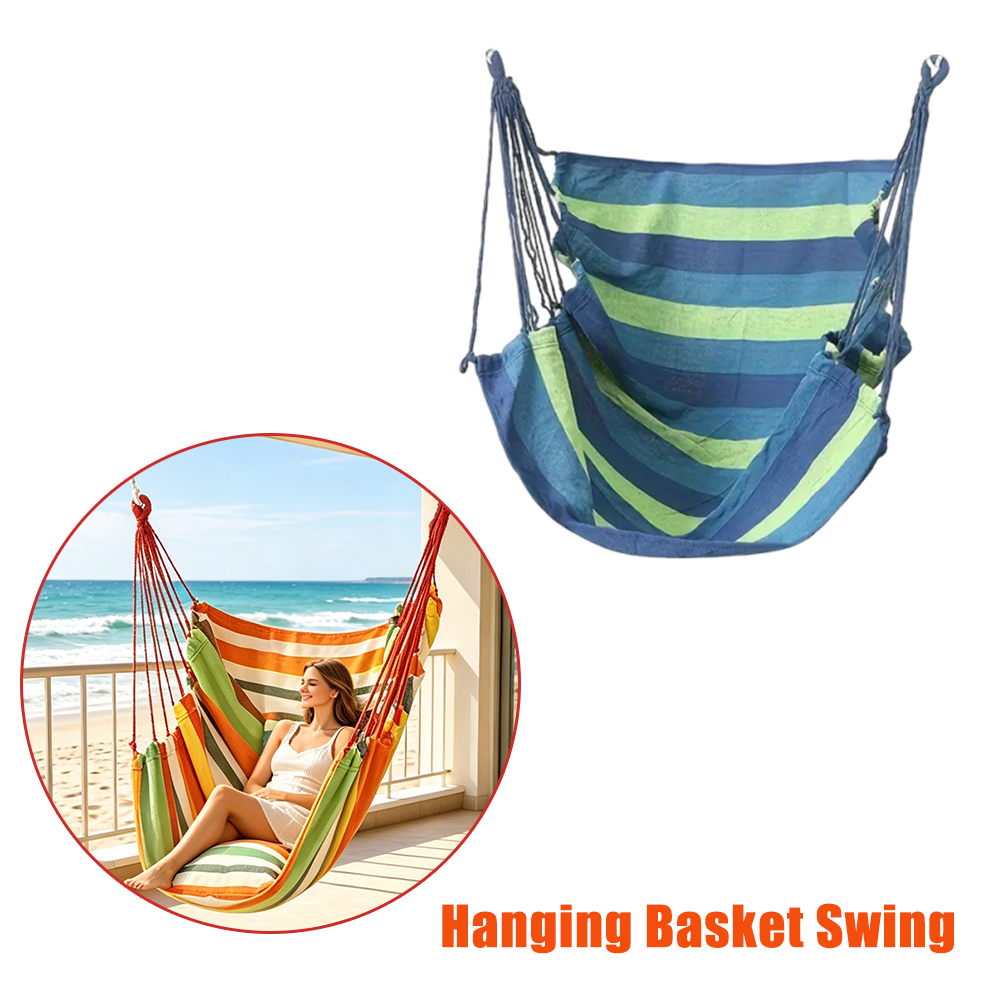 Kids Outdoor Hammock Chair - Hanging Basket Swing Chair Outdoor for