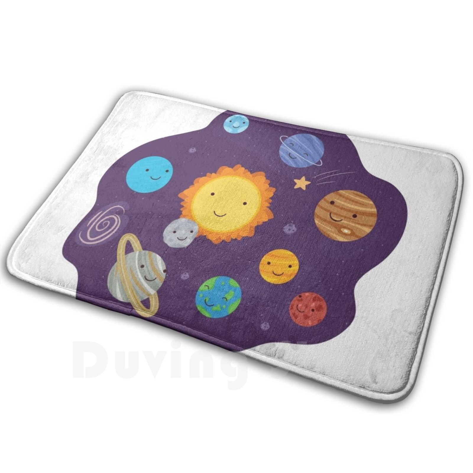 Kids Outdoor Floor Cushions - Solar System And Planets Cute Dusty