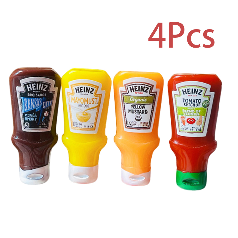Kids Outdoor Kitchen Accessories - 4Pcs Dollhouse Miniature Strawberry Sauce Jam