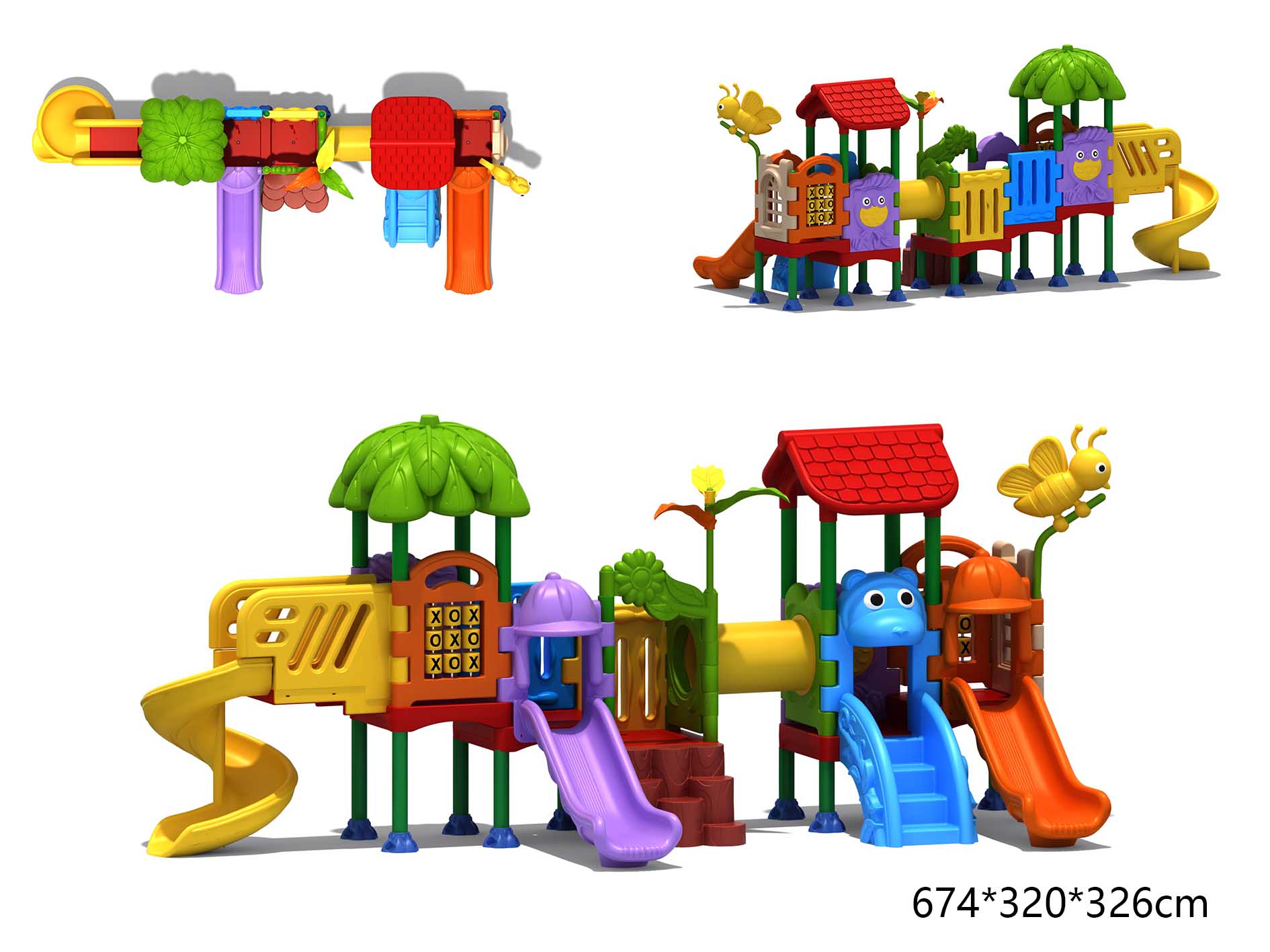 KID Playground Playhouse Sets  - Kids Outdoor Slide Set 评论和价格