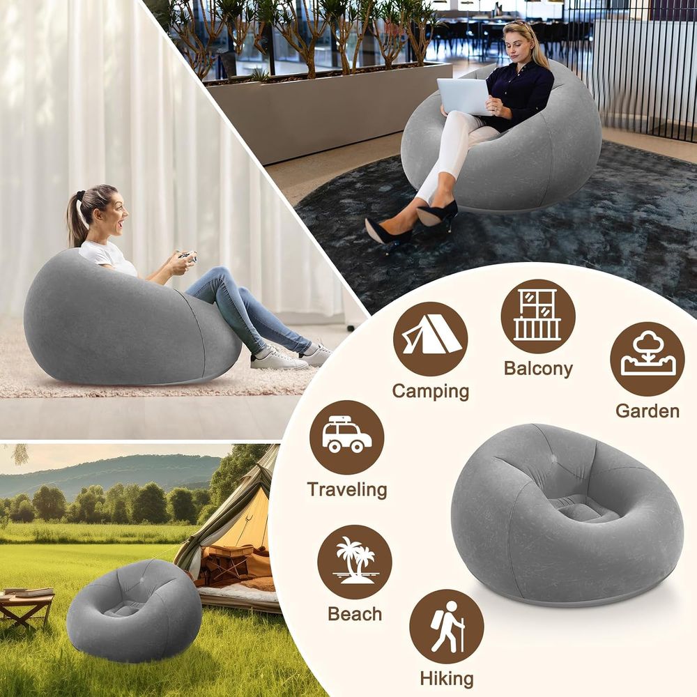 Inflatable Bean Bag Chairs, Gr - Kids Outdoor Lounger Chair 评论和价格