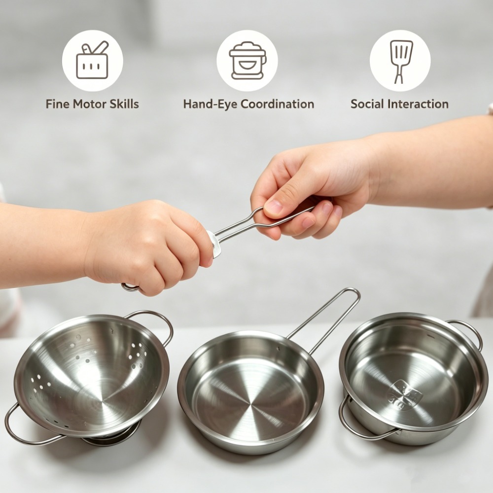 5Pcs Kids Stainless Steel Cook - Kids Outdoor Kitchen Accessories 评论和价格