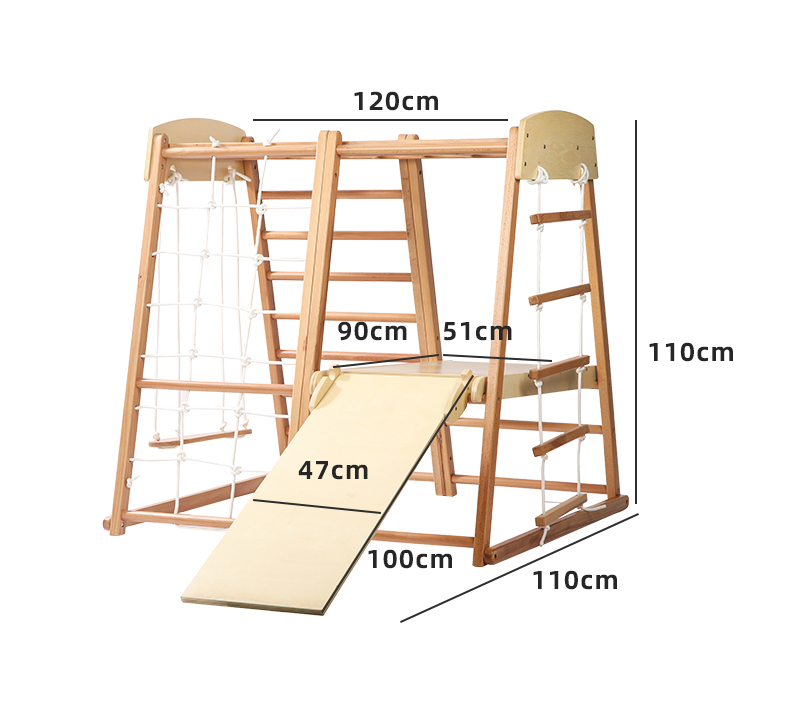 Kids Outdoor Indoor Montessori - Kids Outdoor Wooden Climbing Frame 评论和价格