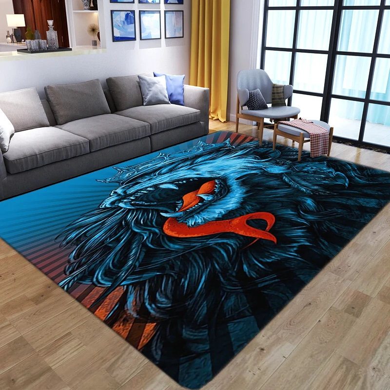 Cartoon Animal Lion 3D Carpets - Kids Outdoor Floor Cushions 评论和价格