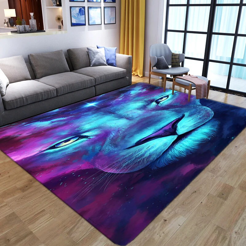 Cartoon Animal Lion 3D Carpets - Kids Outdoor Floor Cushions 评论和价格