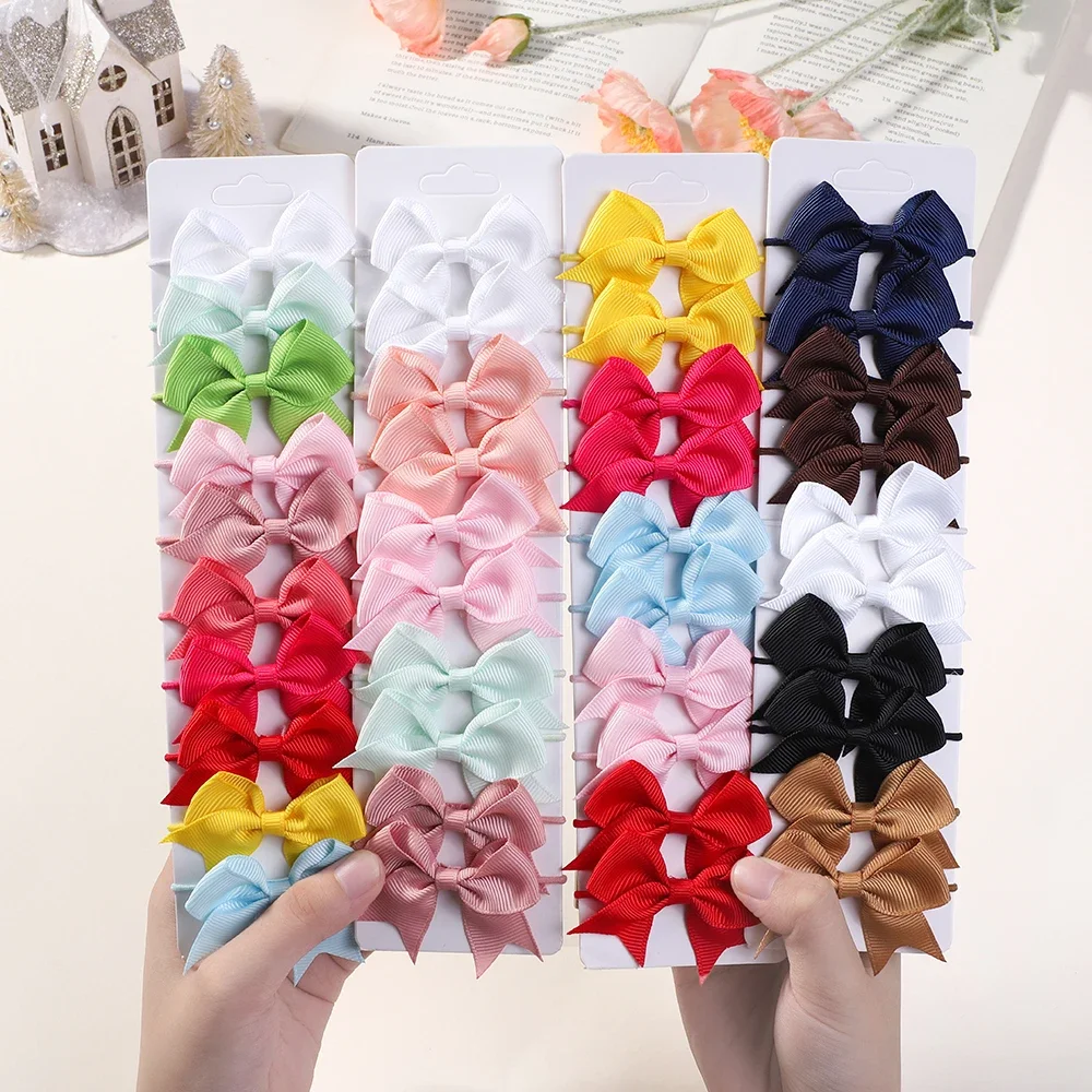 10Pcs Bows Elastic Hair rubber - Kids Outdoor Decor 评论和价格