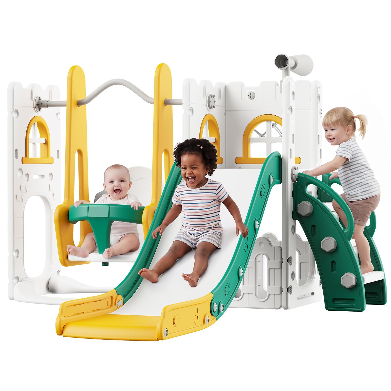 7 in 1 Toddler Slide And Swing - Kids Outdoor Slide Set 评论和价格