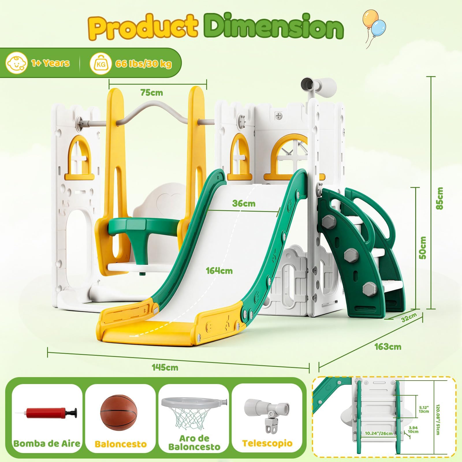 7 in 1 Toddler Slide And Swing - Kids Outdoor Slide Set 评论和价格