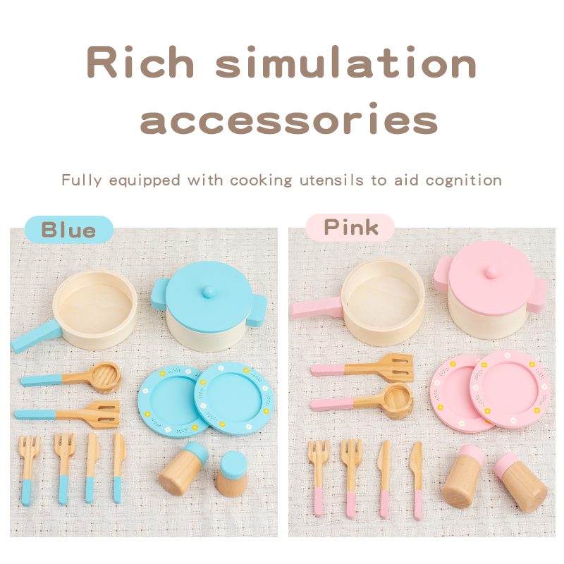 Wooden Kitchen Play Set for Ki - Kids Outdoor Kitchen Accessories 评论和价格