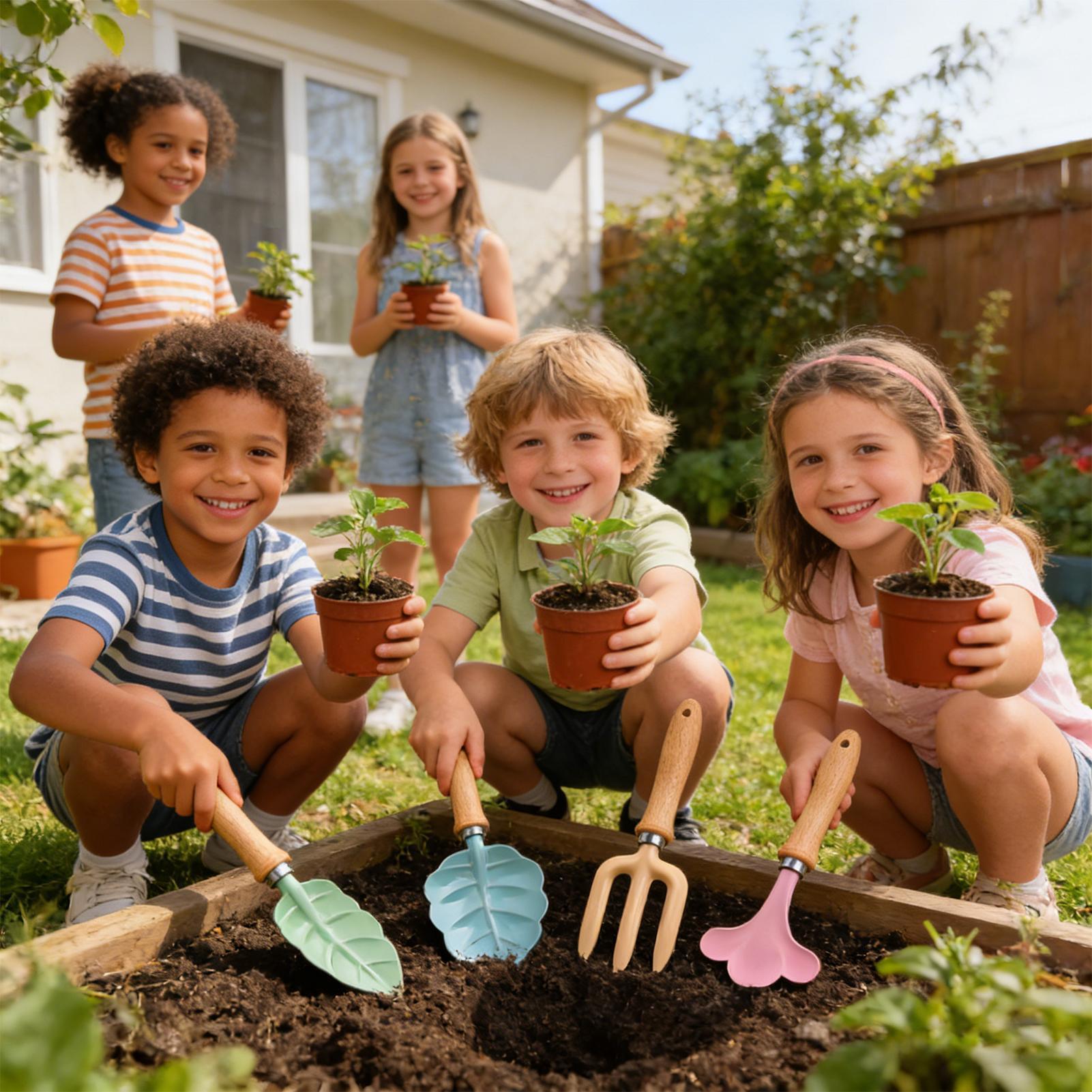 Kids Gardening Set 4 Piece Lea - Kids Outdoor Garden Toys 评论和价格
