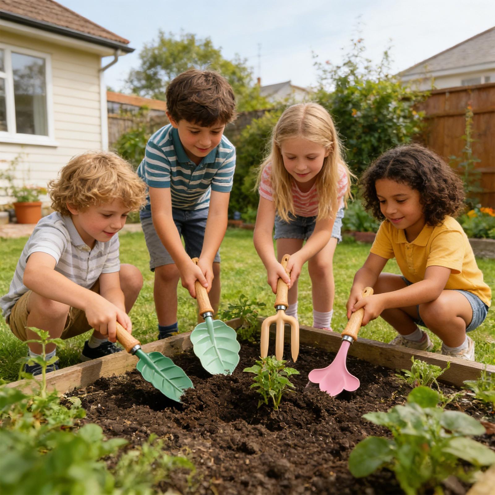 Kids Gardening Set 4 Piece Lea - Kids Outdoor Garden Toys 评论和价格