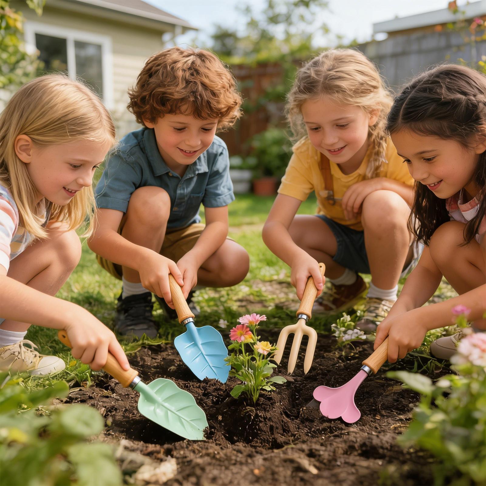 Kids Gardening Set 4 Piece Lea - Kids Outdoor Garden Toys 评论和价格