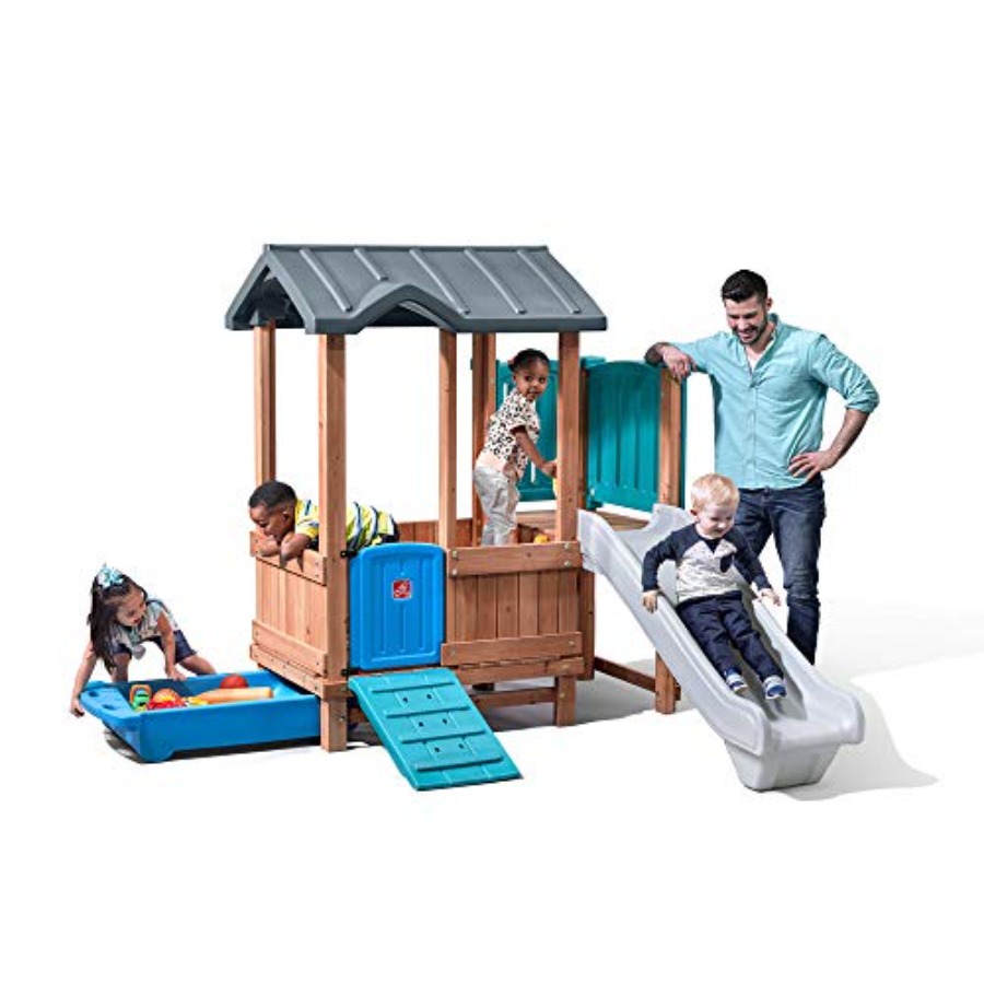 Woodland Adventure Playhouse & - Kids Outdoor Slide Set 评论和价格