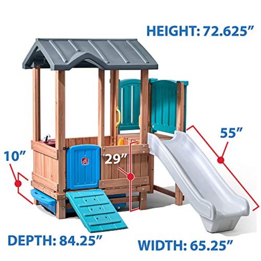 Woodland Adventure Playhouse & - Kids Outdoor Slide Set 评论和价格