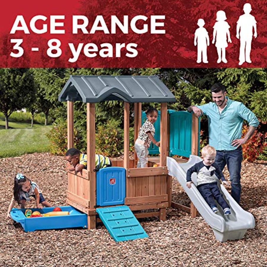 Woodland Adventure Playhouse & - Kids Outdoor Slide Set 评论和价格