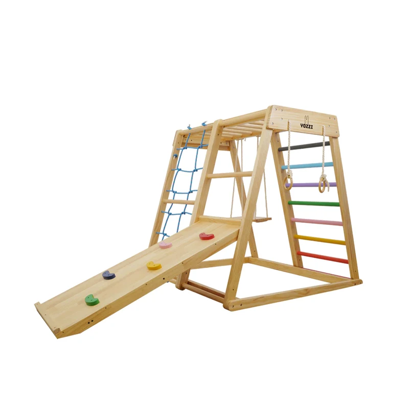 Kids Indoor Playground Activit - Kids Outdoor Wooden Climbing Frame 评论和价格