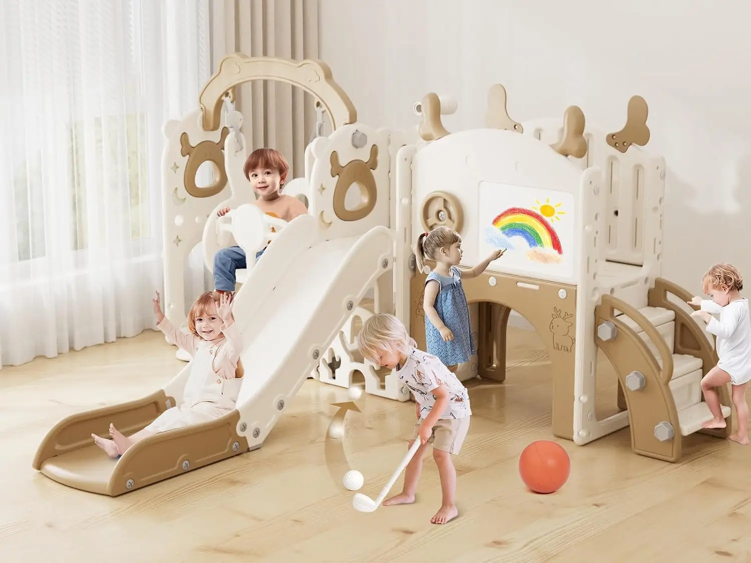 13-in-1 Toddler Slide and Swin - Kids Outdoor Slide Set 评论和价格