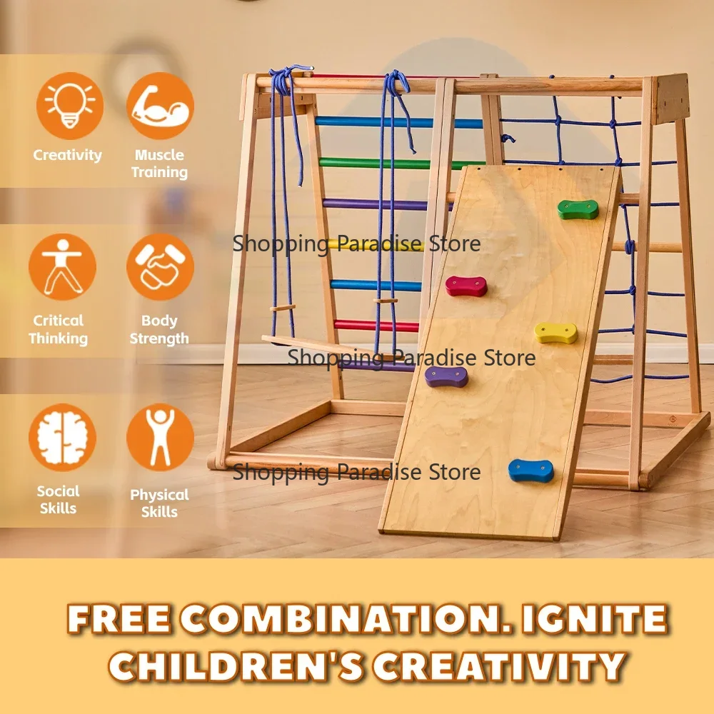 Kids Wooden Rainbow Climbing F - Kids Outdoor Wooden Climbing Frame 评论和价格