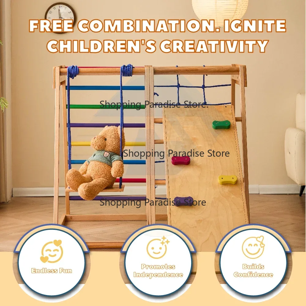 Kids Wooden Rainbow Climbing F - Kids Outdoor Wooden Climbing Frame 评论和价格